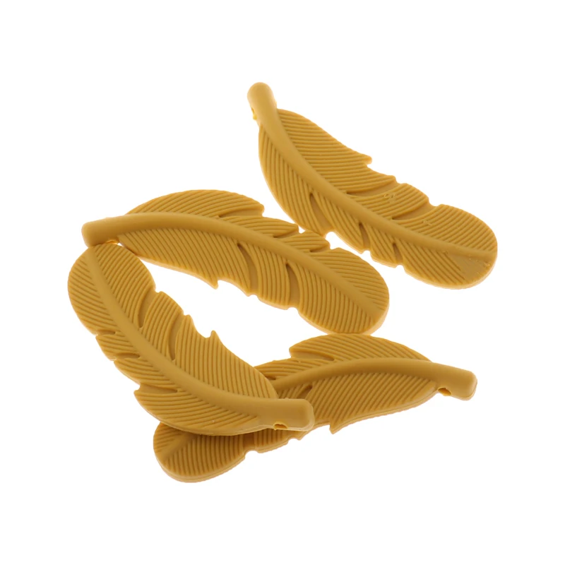 실리콘 목걸이에 대 한 20PCS 음식 실리콘 구슬 깃털 Teether 실리콘 펜던트 18MM * 56MM * 6.5MM
