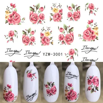 

1 Sheet Christmas Flower or unicorn Rose lavender Water Transfer Slider for Manicure Nail Art Decoration Nail Sticker