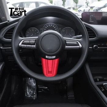 

Alcantara new Car Accessories For mazda 3 cx30 cx-30 2020 2019 2021 Steering wheel trim cover Sports ABS carbon