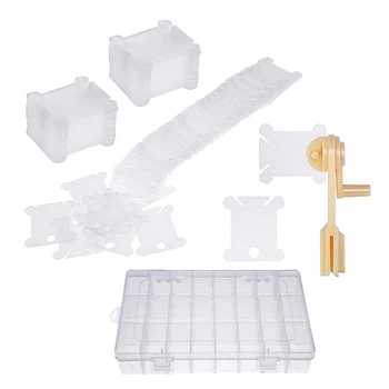

Full Range of Floss Bobbin Winder Thread Winding Card Storage Box Sewing Kit Set