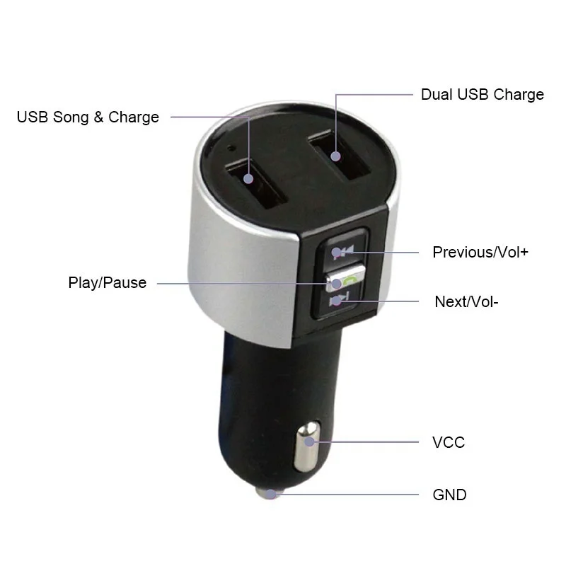 FM Transmitter Wireless Handfree Call Dual USB Charger Car Bluetooth FM MP3 Player Radio Adapter Kit Bluetooth Car Accessories