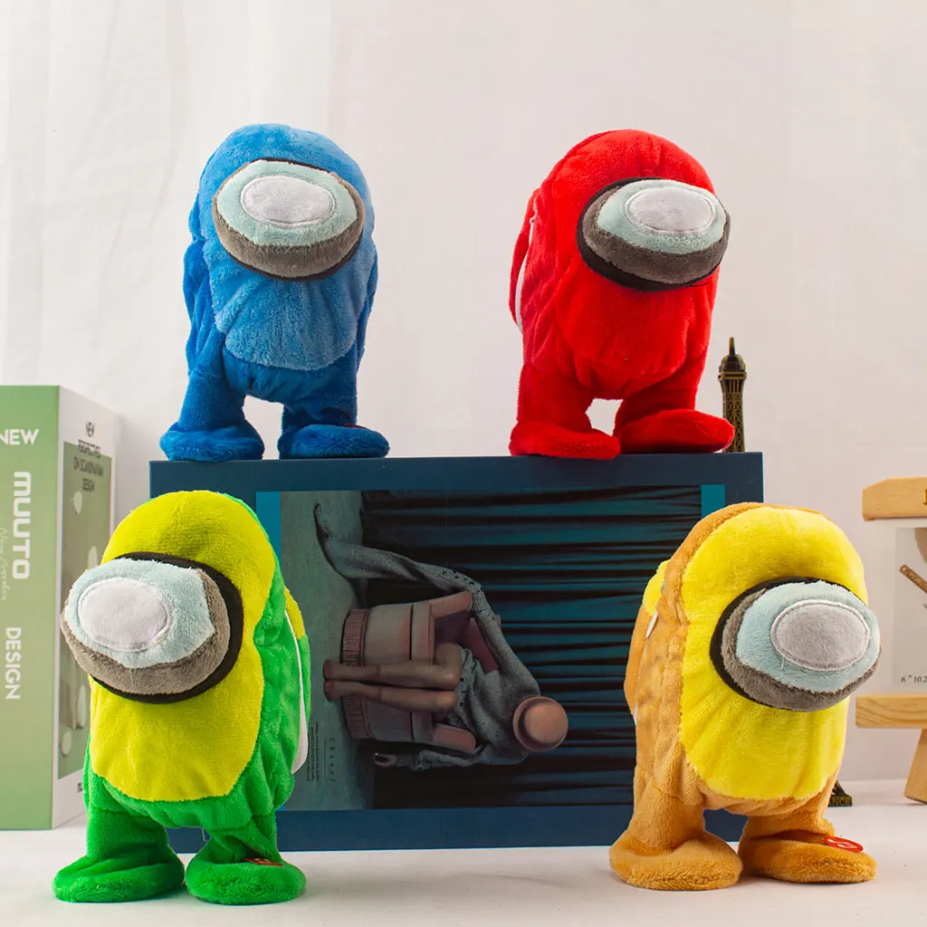 амонг АС Game character AMONG US doll Electric music learning tongue plush toy space werewolf killing animation Holiday gift