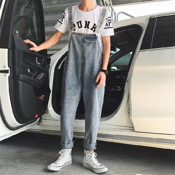 

2020 new overalls jumpsuit, spring and summer nine points denim overalls