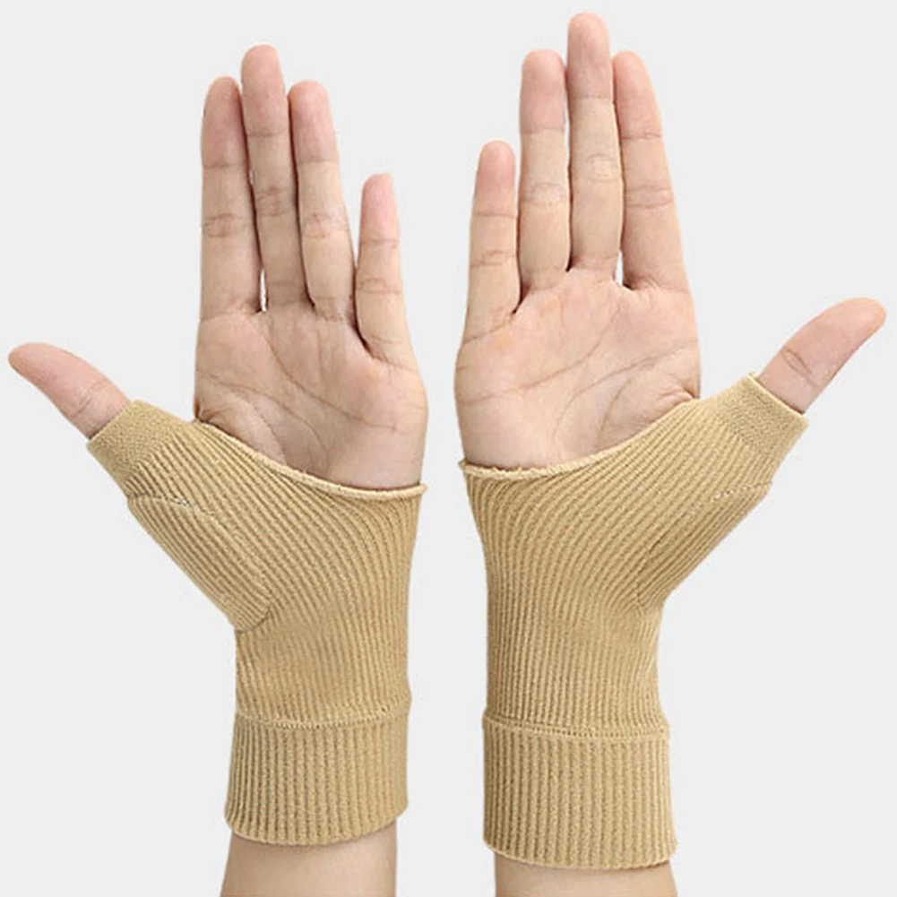 1 пара, защитные спортивные нейлоновые баскетбольные эластичные Нескользящие компрессионные перчатки, облегчающие боль, впитывающие пот, поддержка запястья, бандаж для большого пальца