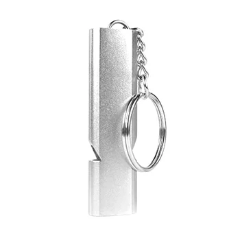 

Emergency Camping Hiking Outdoor Aluminum Alloy Tool Double Pipe Portable Loud High Frequency Survival Whistle