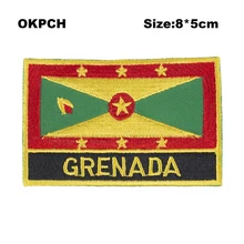 Гренада квадратной формы флаг железа на патчи орзен вышивка патч пользовательские наклейки PT0068-R