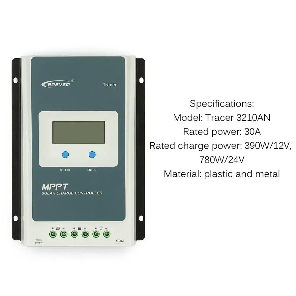 

Newest Tracer 3210AN 30A MPPT Solar Charge Controller 12V/24V Backlight LCD Display Solar Controller Portable Regulator