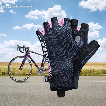 

Santic Women Cycling Short Gloves Half Finger Sun Protection Heat Preservation MTB Bike Bicycle Riding Accessories L7C09057