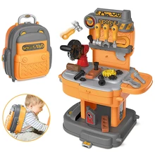 

2 in 1 Engineer Role-Playing Toy Backpack Children Montessori Toy Tool Set Construction Toys for Boys and Girls Educational Game