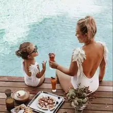 Одинаковый семейный купальник для мамы и дочки, 1 предмет, купальный костюм для мамы и дочки, купальный костюм для девочек, детский пляжный купальник