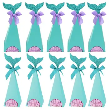 

40pcs Candy Bag Gift Bag Mermaid Shape Design Pointed Cone Candy Case Wedding Candy Bag For Party