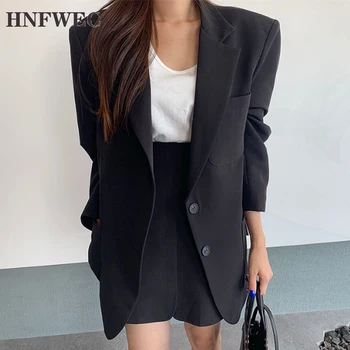 

2020 new suit Office lady loose Korean style mid-length spring and summer new clothes pocket blazers and skirt U607
