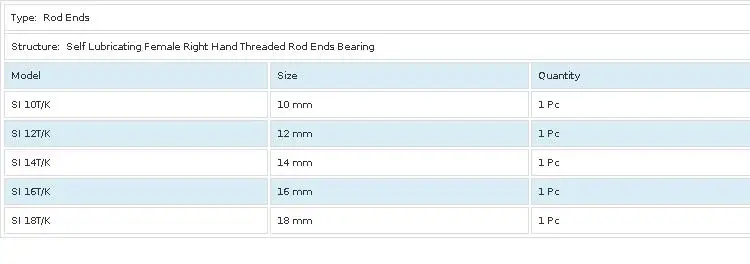 Шарнирные подшипники SI10 SI12 SI14 SI16 SI18 T/K(1 шт.) самосмазывающийся подшипник с внутренней резьбой