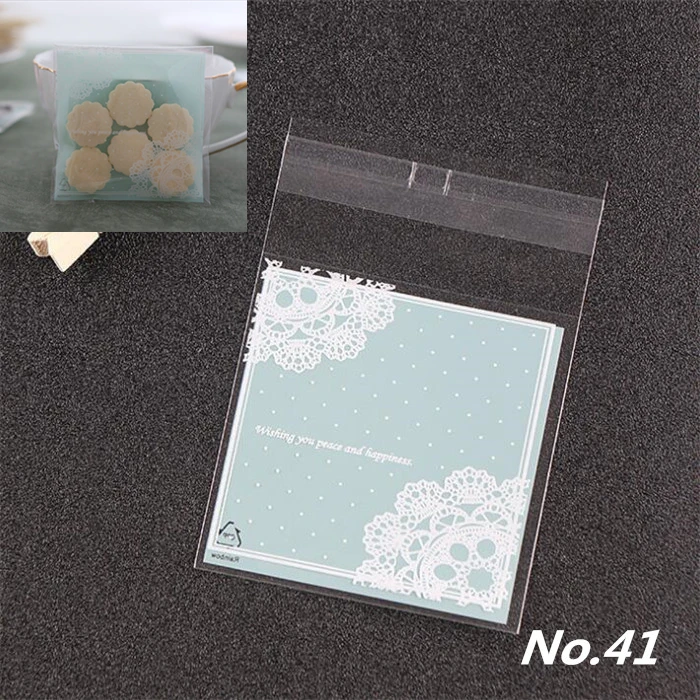 Blue Lace LBSISI Life 100 шт. 7*7+ 3 см пакеты для мыла для печенья, конфет, многоразового использования, подарочные пакеты для самостоятельной упаковки пищевых бобов, печенья, ручной работы, самоклеющиеся упаковочные пакеты - Цвет: Blue Lace