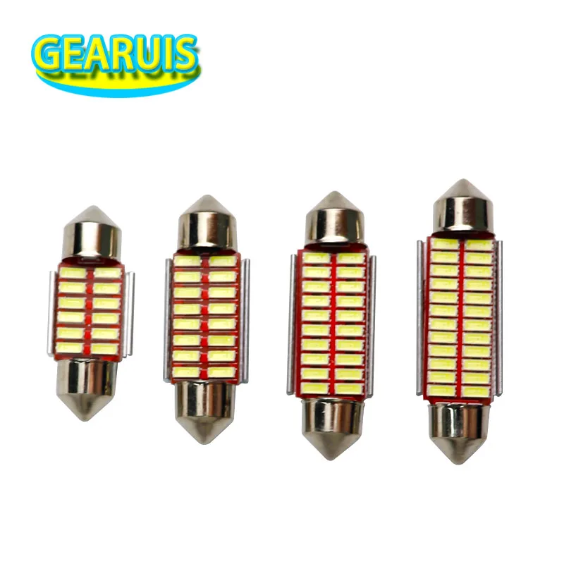 100 шт. купольные огни гирлянда C5W Canbus 31 мм 36 39 41 12 16 20 24 SMD 4014 светодиодный неполярный