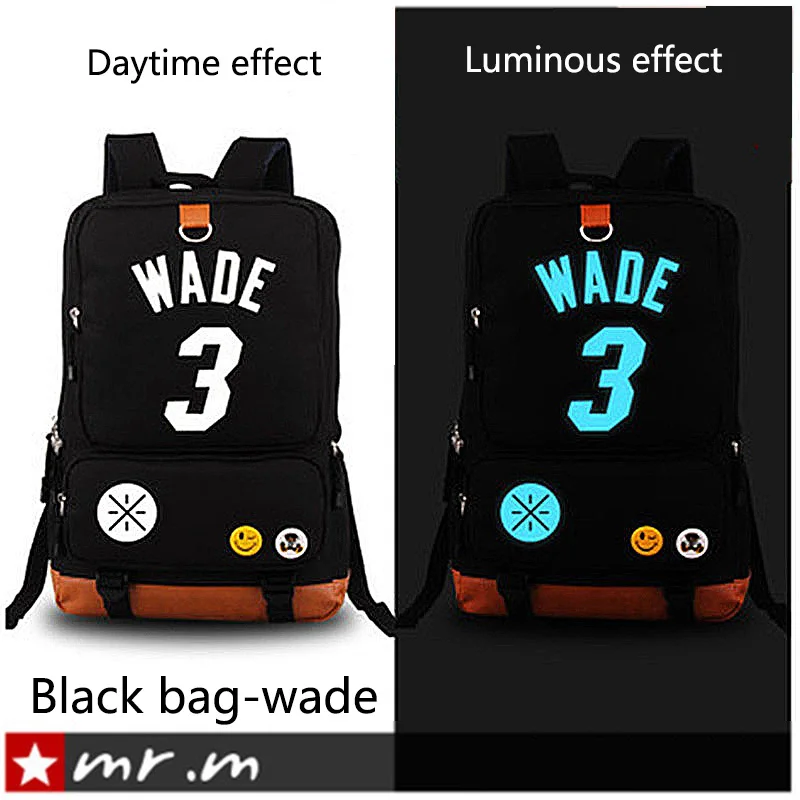 Стиль баскетболист 30 рюкзак школьный рюкзак школьные дорожные сумки Сумка для ноутбука для студентов девочек мальчиков подарки - Цвет: Black wade