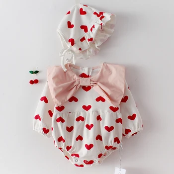 

2020 New Baby Girls Suit Romper+Hat Cowboy Conjoined Clothes Long Sleeves Baby Lovely Jumpsuit Baby Girl Cotton Clothes