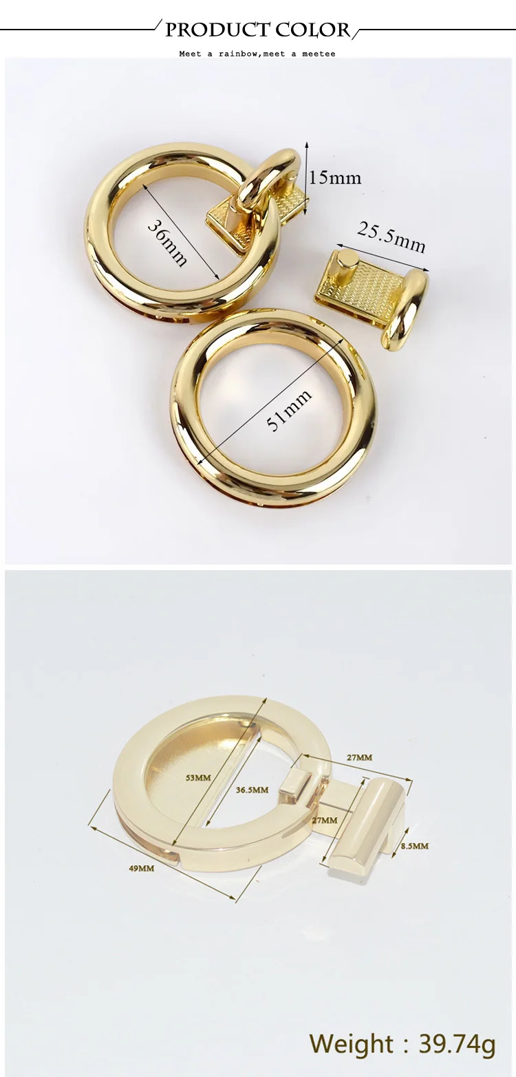 Meetee 2/5 шт. ручной работы аксессуары оборудования сумки металлическим замком застежкой Круглый Поворотный замок пряжки с зажимом DIY декоративная сумочка аксессуары