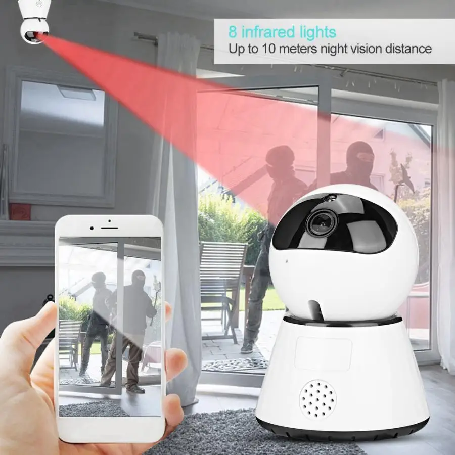 110-240 В мини 1080P HD Wifi инфракрасный пироэлектрический ночного видения вращающийся Детский Монитор домашняя камера