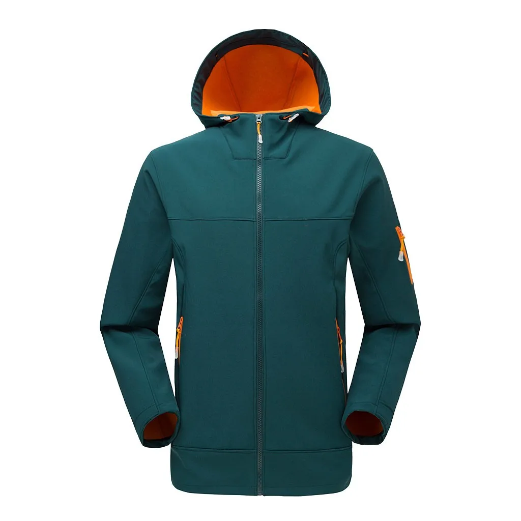 Мужские зимние парки с капюшоном, ветронепроницаемые водонепроницаемые мягкие пальто в виде ракушки, высокое качество, куртка для улицы Kurtka Zimowa Meska - Цвет: Оранжевый