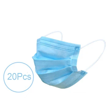 

20Pcs Disposable Face Mask Breathable Anti-Dust Safety Protective Masks