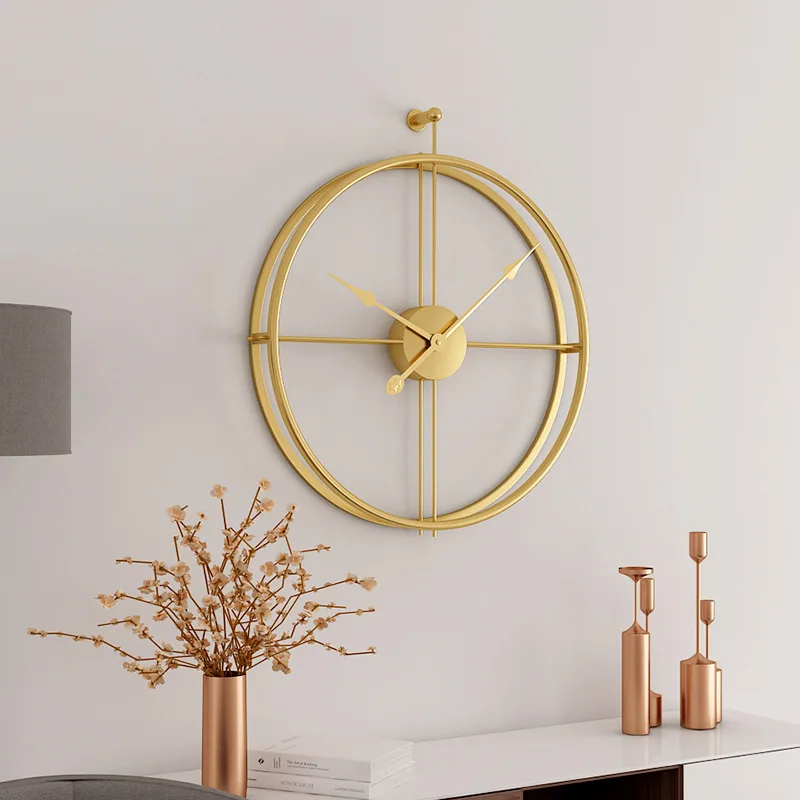 50 см большие бесшумные металлические настенные часы современный дизайн часы для домашнего декора Европейский стиль подвесные настенные часы для гостиной