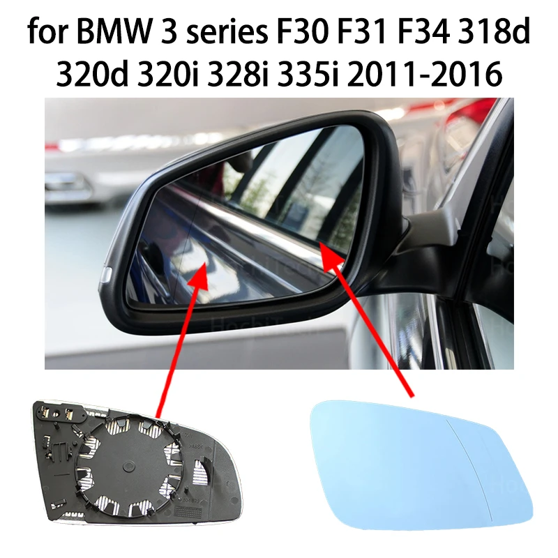 HEATED Mirror Glass with BACK PLATE for BMW 128 135 323 328 335 M3 Passenger Side View Right RH 