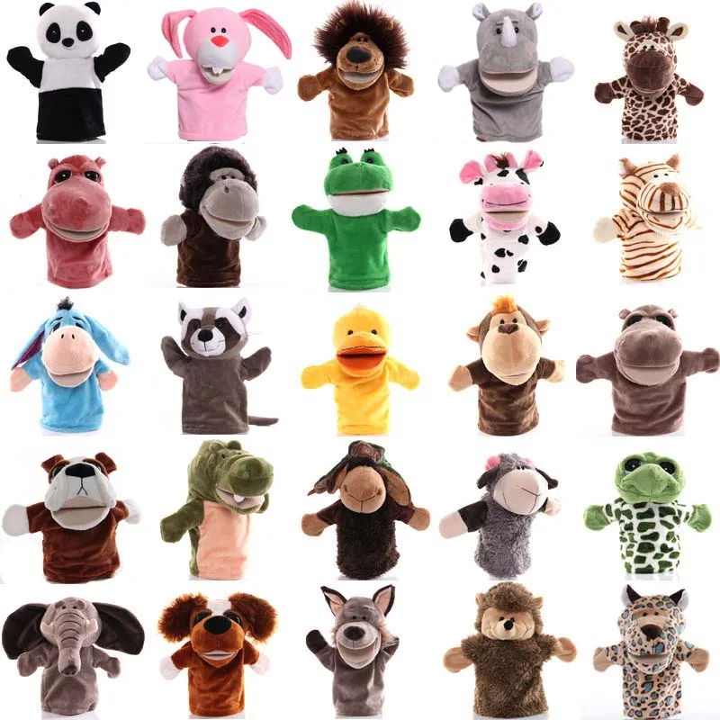 25cm Animal Hand Puppet Educational Puppets Pretend Telling Story Doll Toy for Children Kid fidget toys animal finger puppet