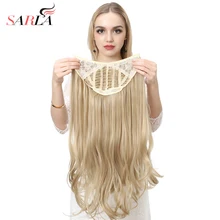 SARLA, 24 дюйма, u-часть, синтетические волосы для наращивания на клипсах, длинные, толстые, кудрявые, натуральные, блонд, Flase, волосы для женщин, термостойкие