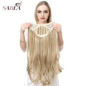 SARLA, 24 дюйма, u-часть, синтетические волосы для наращивания на клипсах, длинные, толстые, кудрявые, натуральные, блонд, Flase, волосы для женщин, термостойкие - изображение