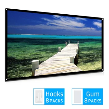 

Willkey Original K1 Projector Screen 16:9 Projection Foldable Home Theater LED DLP Movie Reflective Screen Cloth for Projector