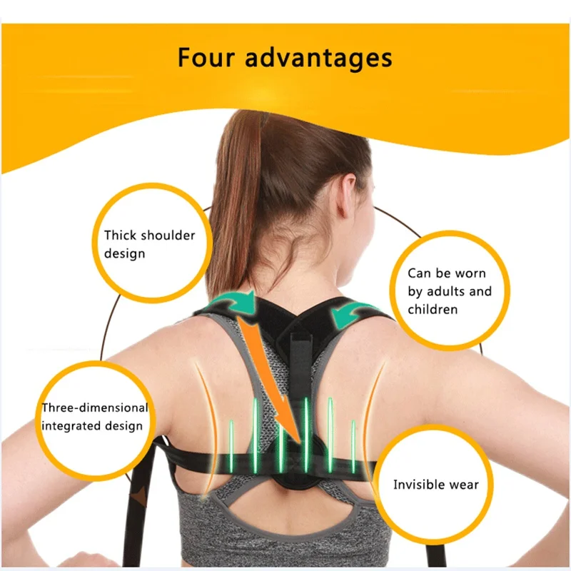 Регулируемый Корректор осанки фиксатор поддержки пояса ключицы позвоночника спины плеча поясничная коррекция осанки прочный