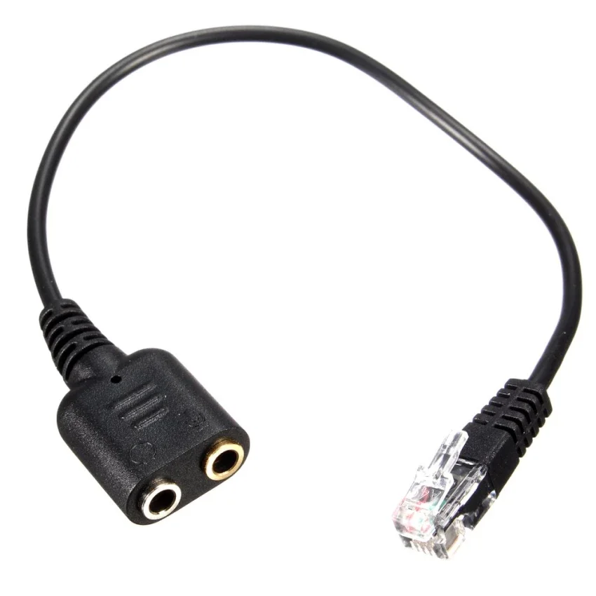 Headphone converter RJ9 Plug to 2 X 3.5mm Jack for PC Headset to