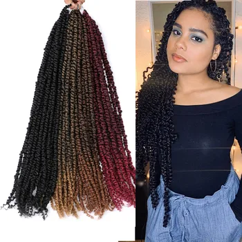 

Saisity Ombre Extensions Crochet Passion Twist Hair Synthetic Pre-looped Crochet Pre Twisted Braiding Hair