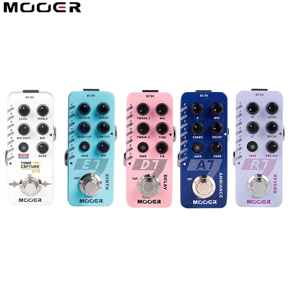 Педаль эффектов Reverb MOOER R7 GTR Pedal E7 Synth Effect A7 Infinite Sustain D7 Delay Looper|Детали и аксессуары
