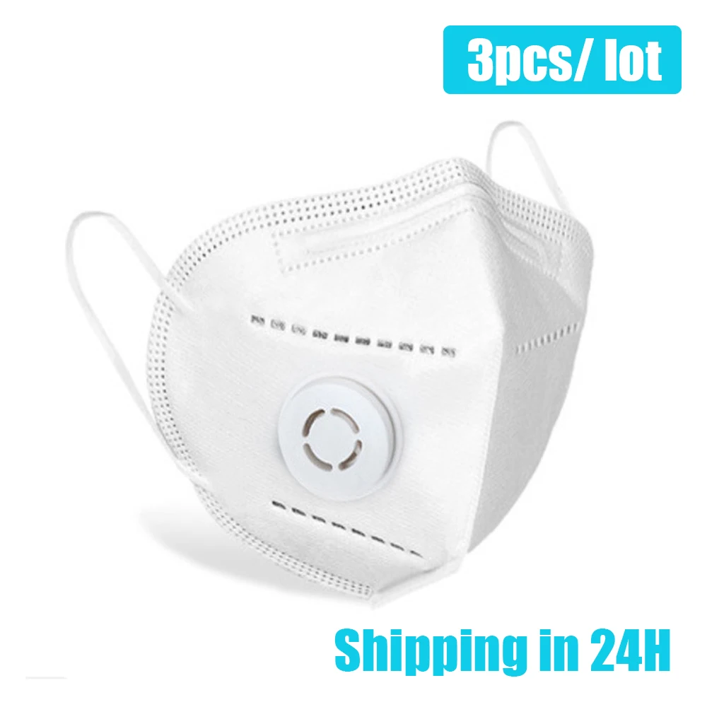 

KN95 Masks Outdoor Anti-fog 95% Filtration PM2.5 Breathable Dust-proof Gas Non-woven Fabric Protective Masks 3Pcs/set N95