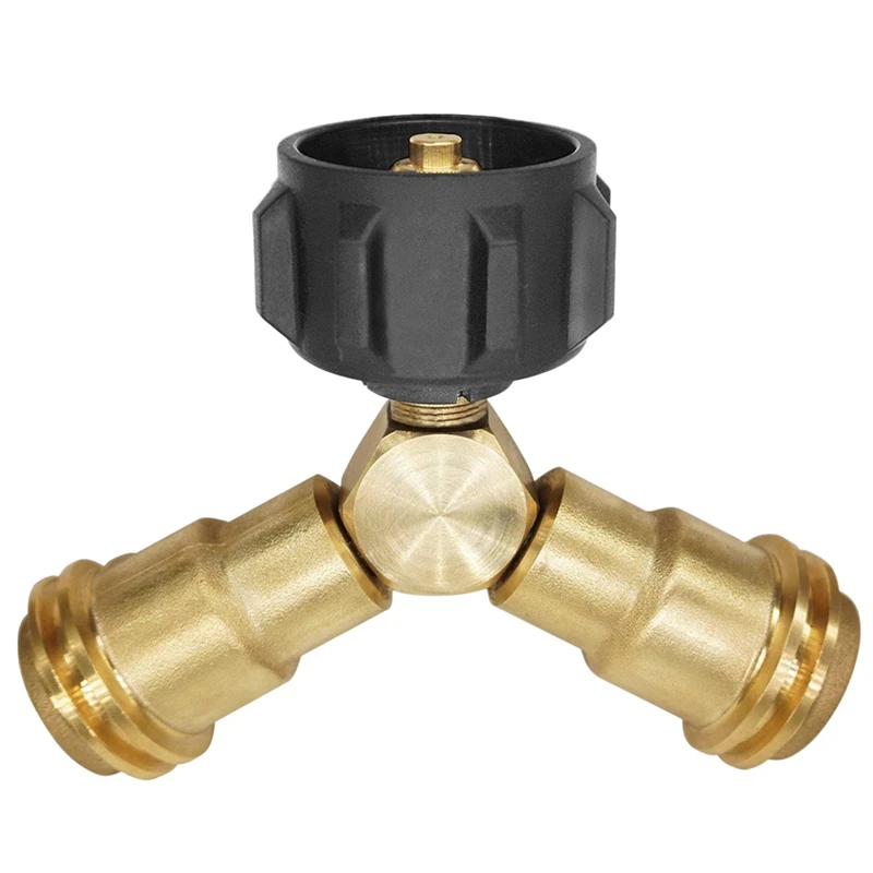 

Hot XD-Propane Splitter, Propane Tank Y Splitter Adapter With Valves, 2 Way Lp Gas Adapter Tee Connector For 20Lb Propane Tank C