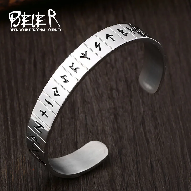 Beier 316L Stainless Steel Men's Bracelet Viking Bodyguard Symbol High Quality Jewelry LLBRG-029G