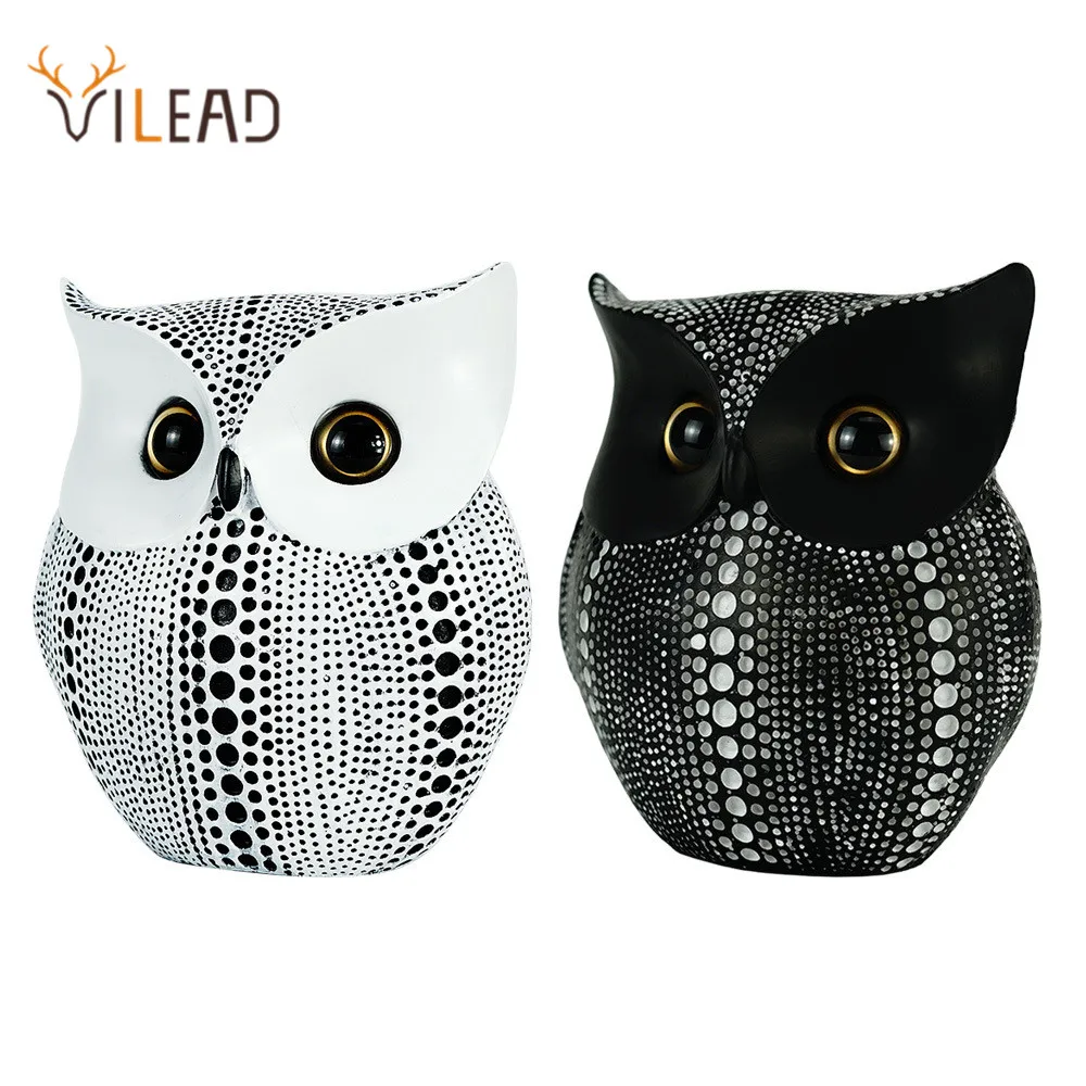 VILEAD-사랑스러운 새 올빼미 수지 모델 입상 장식 공예, 홈 데스크탑 장식 인테리어 거실 사무실 장식 크리스마스