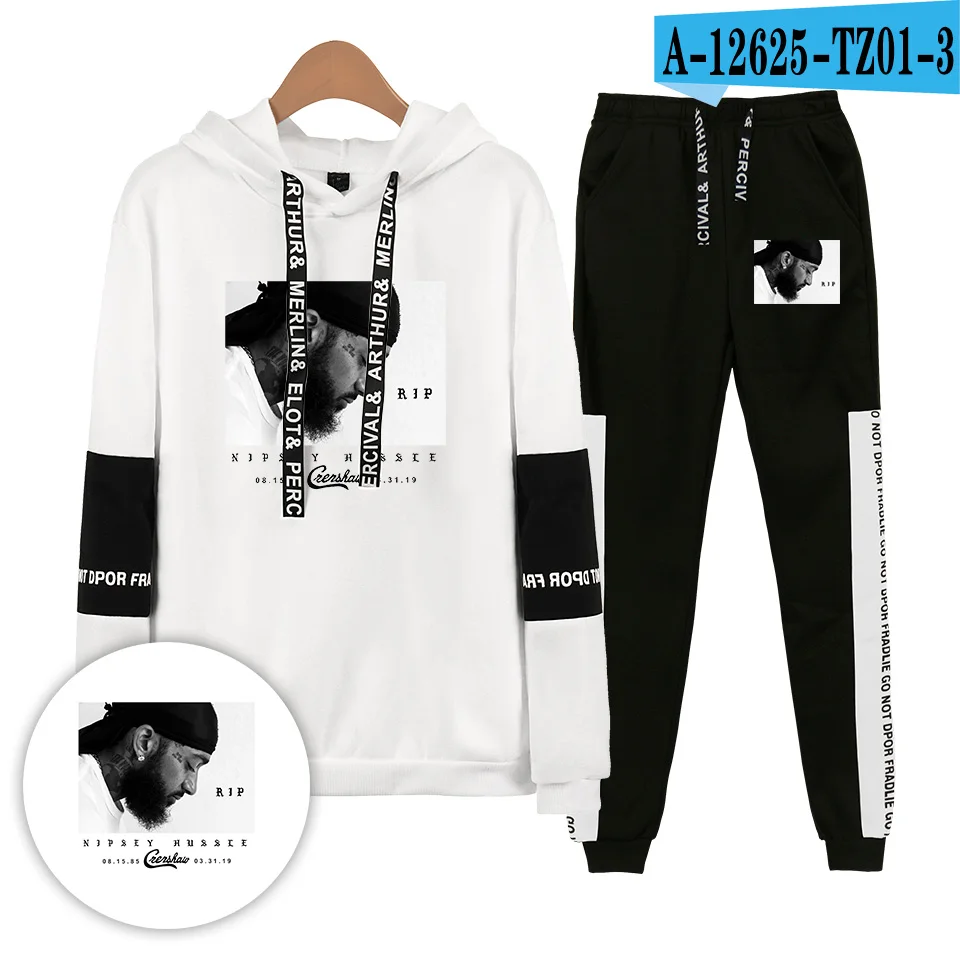 Распродажа, высококачественные толстовки с капюшоном nipsey hussle и спортивные штаны, хлопковый комплект из двух предметов для мужчин и детей, спортивная одежда XXS-4XL - Цвет: Хаки