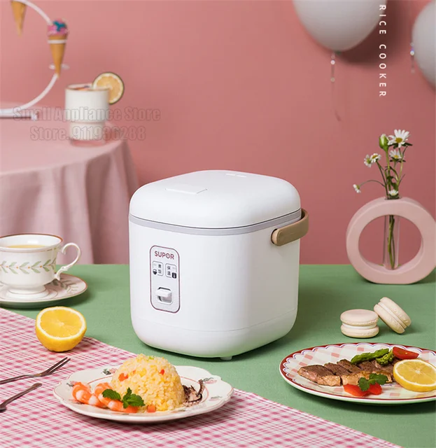 Shikiy 12V Mini Rice Cooker 1 Cup Rice Cooker, Portable Soup Cooker  Insulatable Small Rice Cooker for Home, Traveling (White)