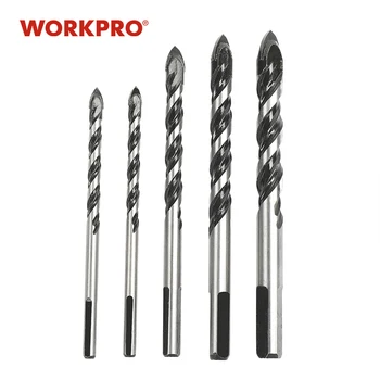 

WORKPRO 5PC Drill Bits Multifunctional Drill Bit Set for Concrete Brick Wood Glass Ceramic Tile Plastic