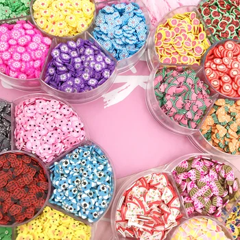 

1Box Animal Flower Fruits Slice Polymer Soft Clay Sprinkles for Crafts Making Phone Deco Parts DIY Accessories 5mm