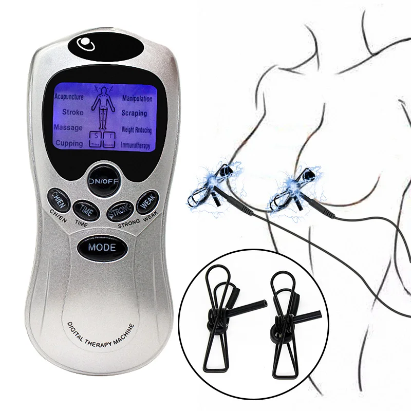 Electric Shock Nipple Clamps Breast Massager BDSM Bondage E-stim Clitoris Clips Electro Labia Stimulation Sex Toys | Красота и