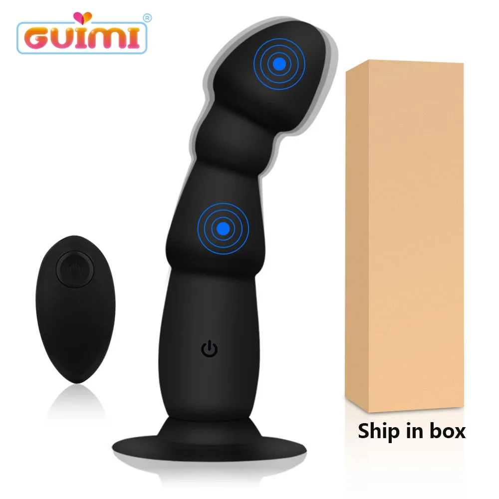 GUIMI Anal Plug Vibrator Wireless Remote Prostate Massager Suction Cup Male Masturbator Dildo Sex Toys for Adults |