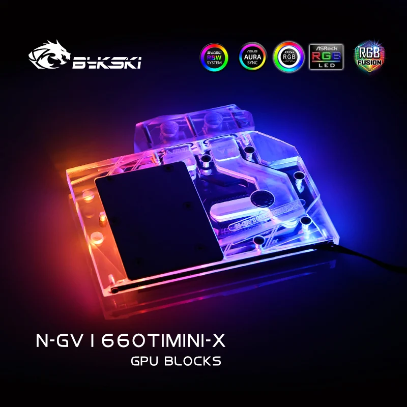 Bykski N GV1660TIMINI X полный охват блок GPU воды для VGA Gigabyte RTX1660TI мини ITX OC/2060 Windforce Графика
