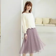 Женские плиссированные юбки, Женская юбка для возраста, сетчатая модная женская элегантная плиссированная юбка средней длины