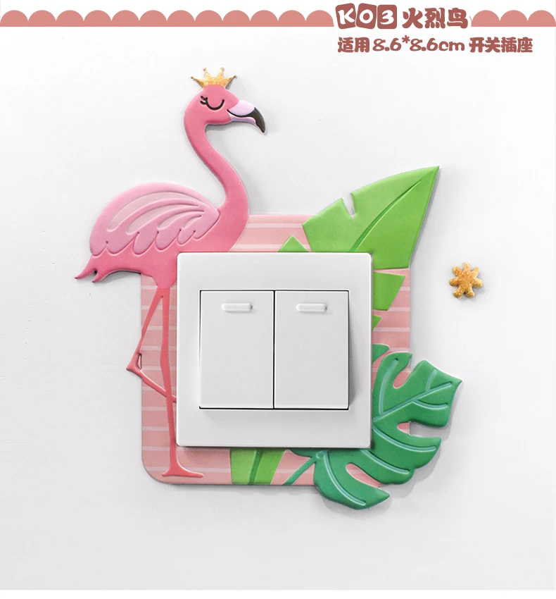 Cross Border INS Wall Stickers Soft Silcone Night Light Unicorn 3D Switch Stickers Socket Protective Case Simple Decoration Set