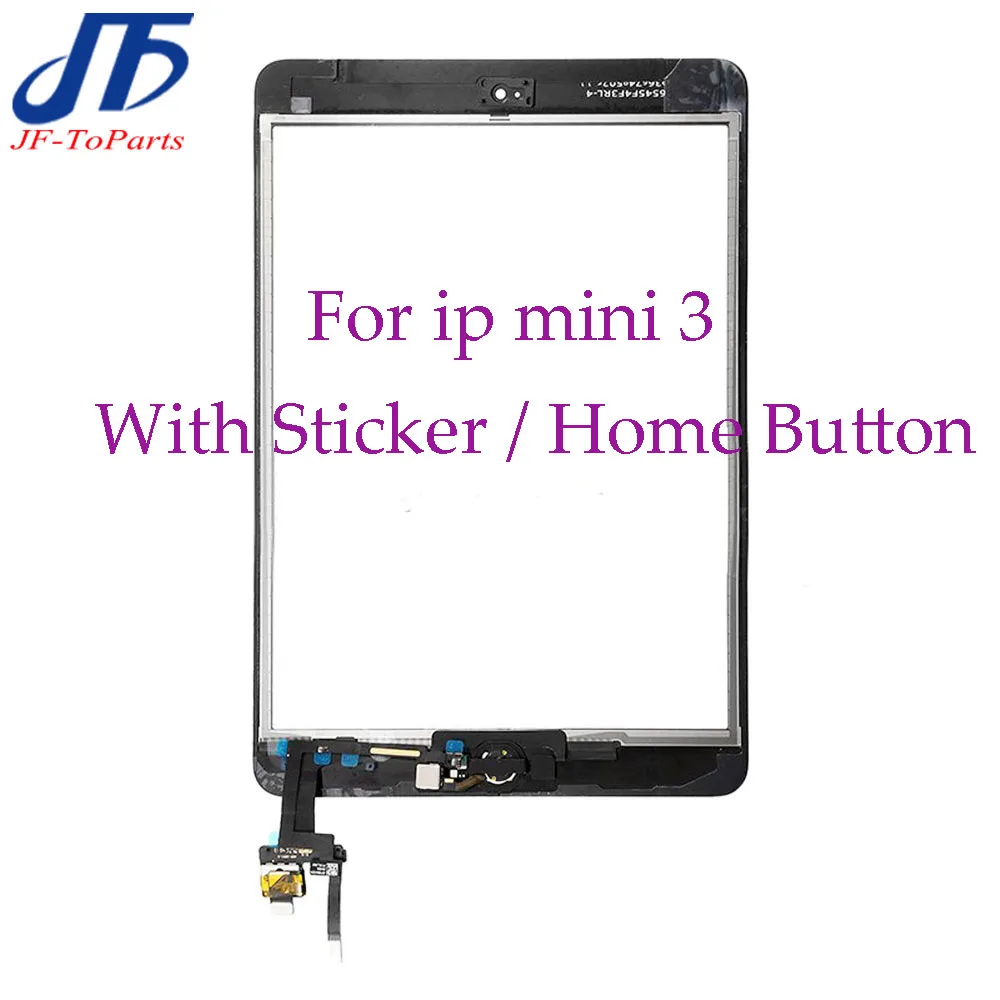 

10Pcs replacement For iPad mini 3 ipad3 Touch Screen Digitizer panel Assembly with Home Button Flex & IC Connector + sticker