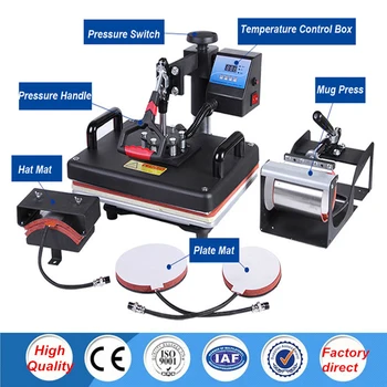 

30*38CM 5 in 1 Combo Heat Press Printer Machine 2D Sublimation Vacuum Heat Press Printer for T-shirts Cap Mug Plates